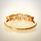 2,02 ct viisikivinen timanttisormus – 14K keltakulta – HRD takaa