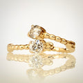14K kultaiset luonnontimanttikorvakorut 0,22 ct päällekkäin 