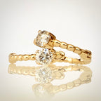 14K kultaiset luonnontimanttikorvakorut 0,22 ct päällekkäin 