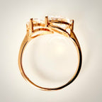 Toi et Moi – 3,02 ct timanttisormus, 14k keltakulta ylhäältä