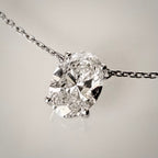 1,54 ct Oval Cut -timanttikaulakoru – D/VS1 – 14K valkokulta – IGI