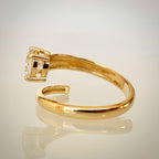 1,00 ct timanttisormus 14K keltakulta D/VVS2 IGI sivulta