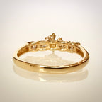 0,85 ct viisikivinen luonnontimanttisormus – 14K keltakulta – IGI takaa