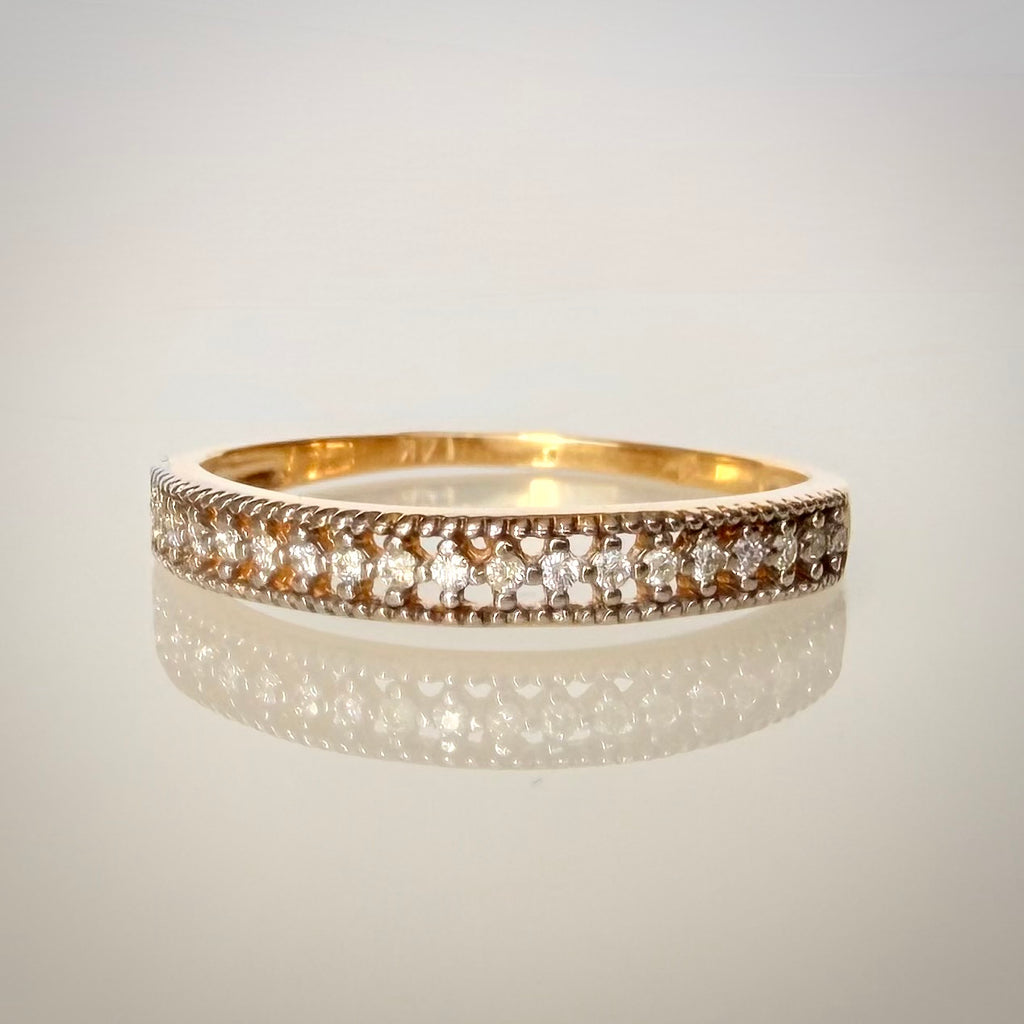 0,19 ct luonnontimantti-stackring 14K kultaa | Italia kuva edestä 2