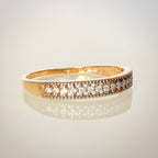 0,19 ct luonnontimantti-stackring 14K kultaa | Italia kuva sivu viistosta