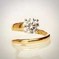 1,00 ct timanttisormus 14K keltakulta D/VVS2 IGI