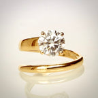 1,00 ct timanttisormus 14K keltakulta D/VVS2 IGI