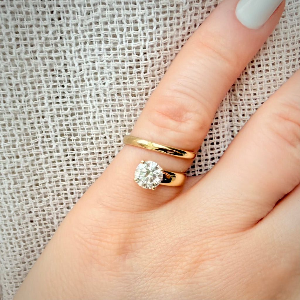 1,00 ct timanttisormus 14K keltakulta D/VVS2 IGI