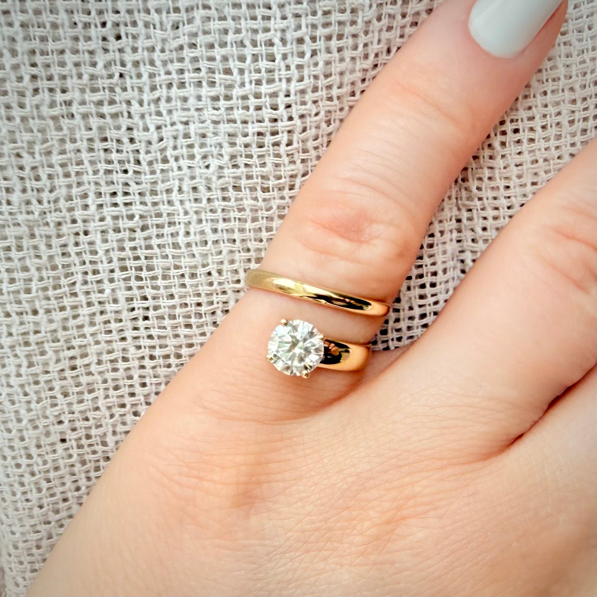 1,00 ct timanttisormus 14K keltakulta D/VVS2 IGI