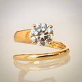 1,00 ct timanttisormus 14K keltakulta D/VVS2 IGI edestä