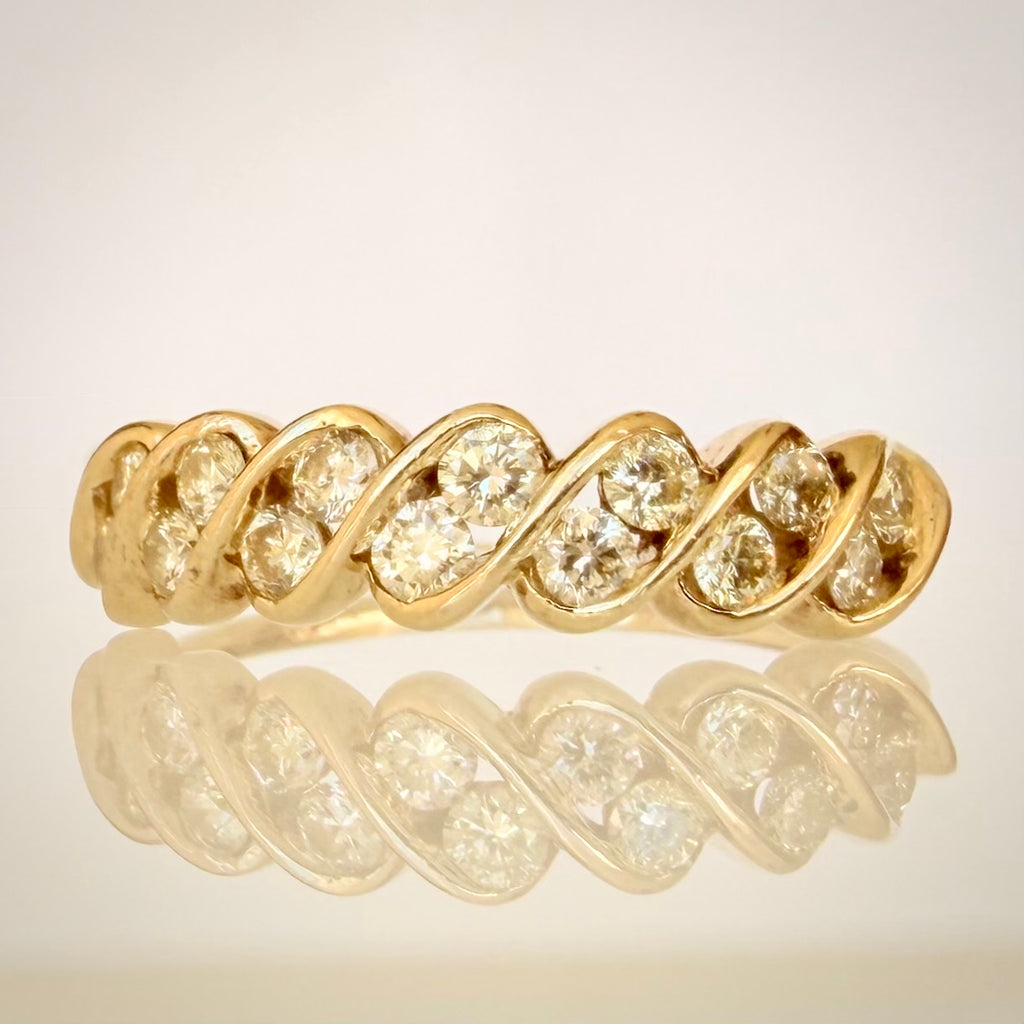 18k Vintage Timanttisormus 0,50 ct edestä