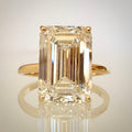 6,04 ct Emerald Cut solitaire-timanttisormus – F/VS1 – 14K keltakulta – IGI edestä