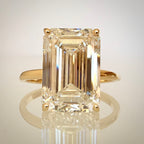 6,04 ct Emerald Cut solitaire-timanttisormus – F/VS1 – 14K keltakulta – IGI edestä