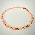 14K ruusukultainen punottu mesh-rannekoru – 18 cm