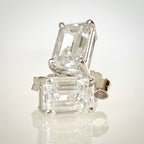 2,19 ct Emerald Cut -timanttikorvakorut – E–F/VVS – 14K valkokulta – HRD