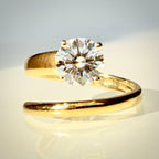 1,00 ct timanttisormus 14K keltakulta D/VVS2 IGI