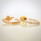 14K kultaiset timanttirengaskorvakorut 0,46 ct vierekkäin