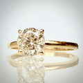 Luonnontimanttisormus noin 1,01 ct – Solitaire – 14K keltakulta etuviistosta