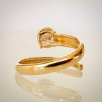 1,00 ct timanttisormus 14K keltakulta D/VVS2 IGI takaa