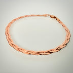 14K ruusukultainen punottu mesh-rannekoru – 18 cm
