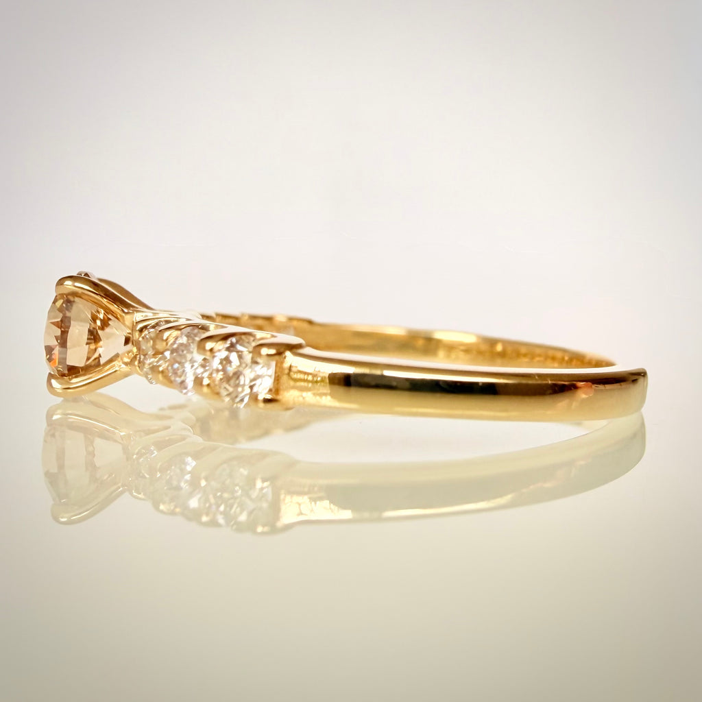Shamppanjatimanttisormus 0,87 ct – 14K keltakulta – IGI sivulta 2