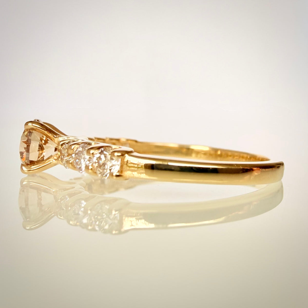 Shamppanjatimanttisormus 0,87 ct – 14K keltakulta – IGI sivulta 2