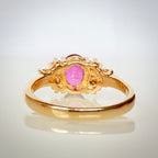 Luonnonrubiini- ja timanttisormus 1,15 ct – 14K keltakulta, HRD takaa