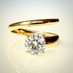 1,00 ct timanttisormus 14K keltakulta D/VVS2 IGI