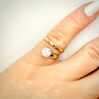 1,00 ct timanttisormus 14K keltakulta D/VVS2 IGI