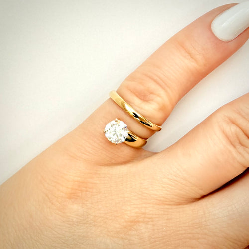 1,00 ct timanttisormus 14K keltakulta D/VVS2 IGI