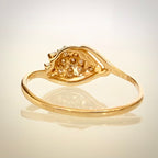 Vintage 14K kultainen timanttisormus 0,20 ct takaa