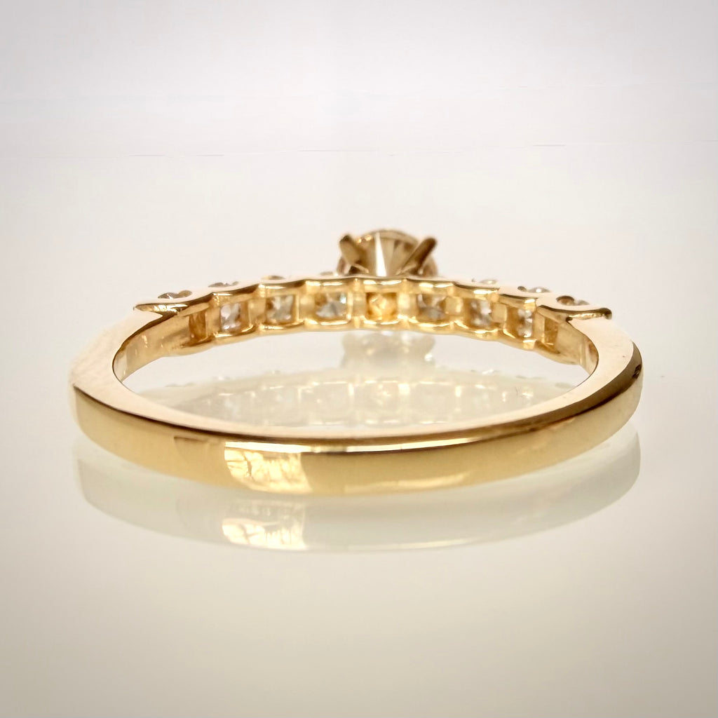 Shamppanjatimanttisormus 0,87 ct – 14K keltakulta – IGI takaa