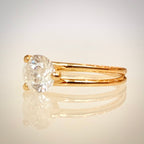 Solitaire 0,80 ct – luonnontimanttisormus, 14k keltakulta sivulta
