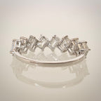 14K valkokultainen timanttisormus 2,01 ct – Emerald Cut – E–F/VVS – HRD takaa