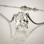 1,54 ct Oval Cut -timanttikaulakoru – D/VS1 – 14K valkokulta – IGI