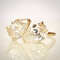 Toi et Moi – 3,02 ct timanttisormus, 14k keltakulta etuviistosta