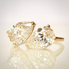Toi et Moi – 3,02 ct timanttisormus, 14k keltakulta etuviistosta