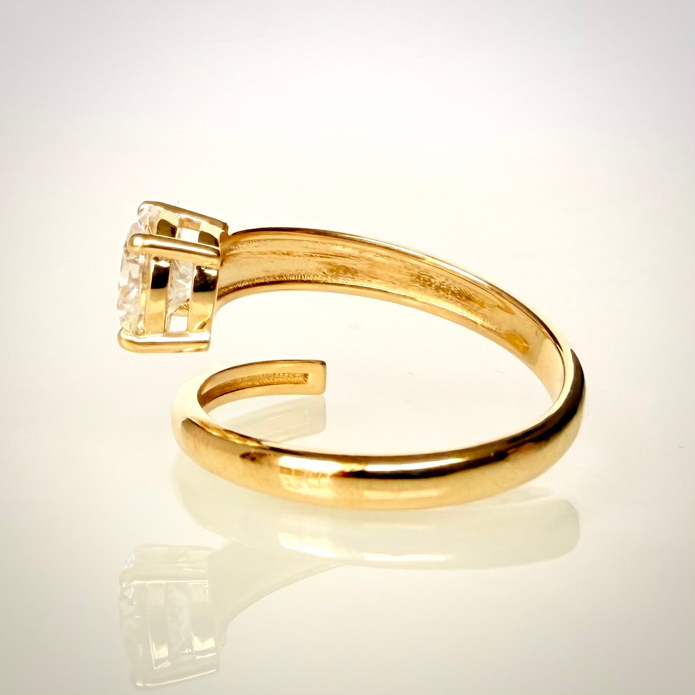 1,00 ct timanttisormus 14K keltakulta D/VVS2 IGI