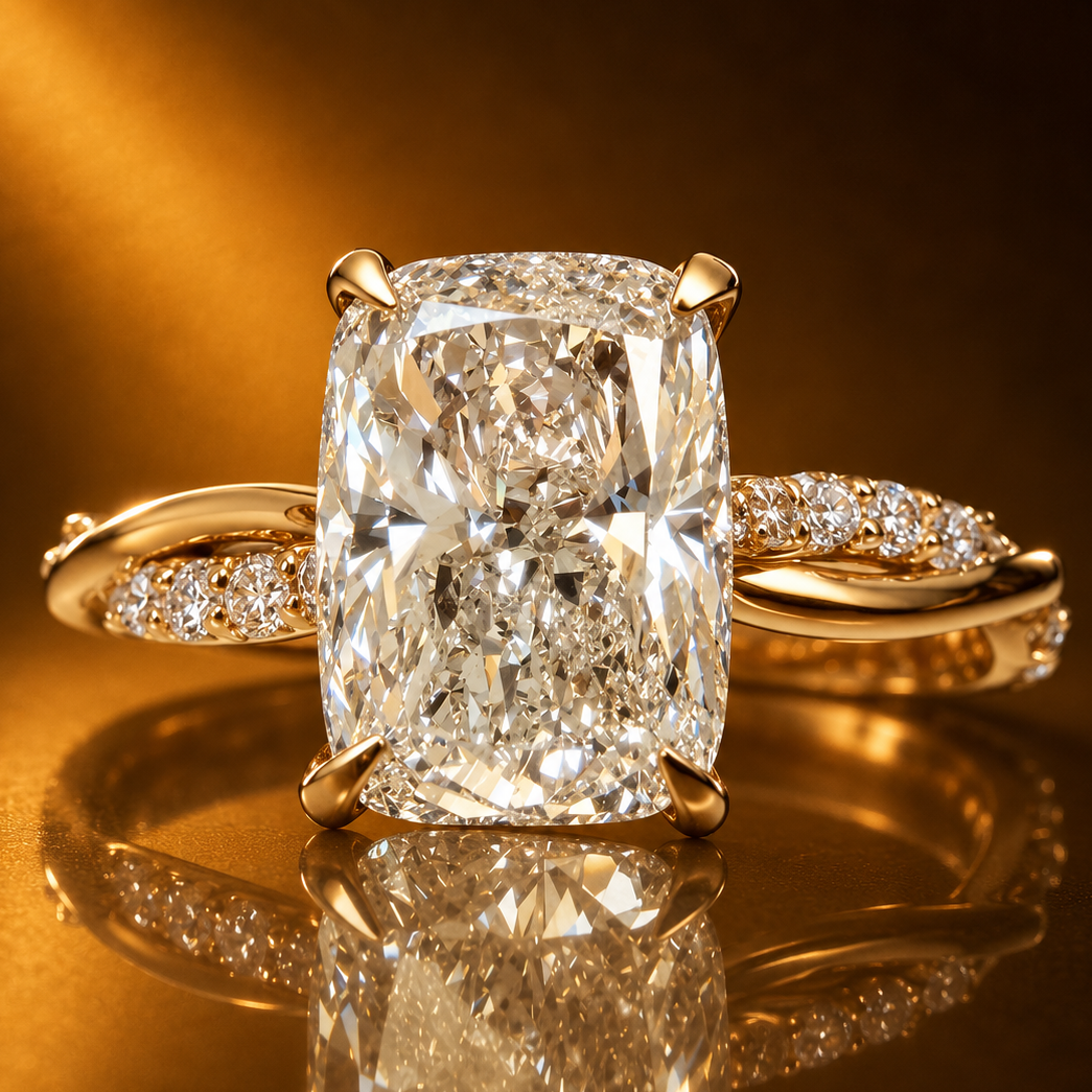 Modified brilliant 3,2ct kullanruskealla taustalla