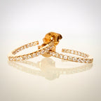 14K kultaiset timanttirengaskorvakorut 0,46 ct päällekkäin