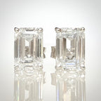 2,19 ct Emerald Cut -timanttikorvakorut – E–F/VVS – 14K valkokulta – HRD