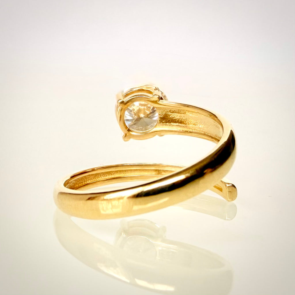 1,00 ct timanttisormus 14K keltakulta D/VVS2 IGI