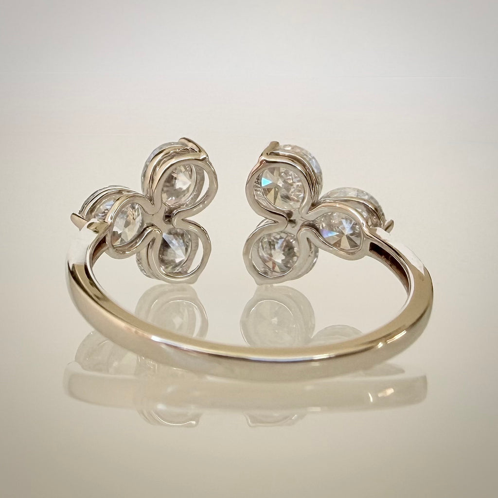 2,17 ct Open Cluster Timanttisormus – 14K Valkokulta takaa