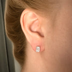 2,19 ct Emerald Cut -timanttikorvakorut – E–F/VVS – 14K valkokulta – HRD