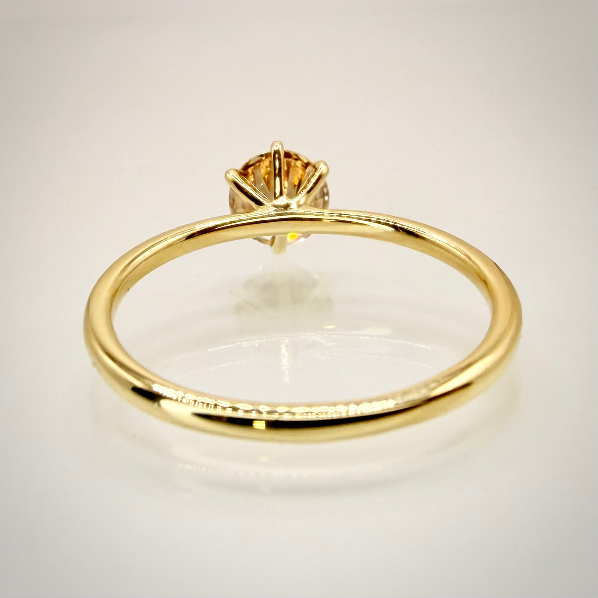 1,02 ct Shamppanja luonnontimanttisormus - Solitaire – 14K keltakulta – IGI takaa
