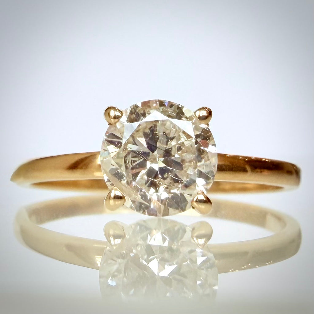 Luonnontimanttisormus noin 1,01 ct – Solitaire – 14K keltakulta edestä