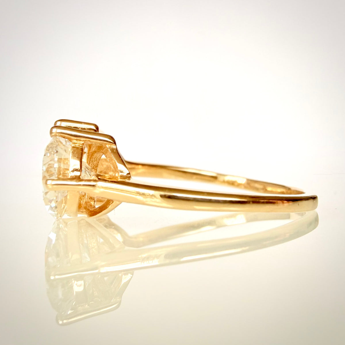 Toi et Moi – 3,02 ct timanttisormus, 14k keltakulta sivulta
