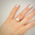 5,07 ct solitaire-timanttisormus – F VVS2 Ideal – 14K keltakulta – IGI