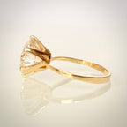 5,07 ct solitaire-timanttisormus – F VVS2 Ideal – 14K keltakulta – IGI