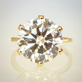5,07 ct solitaire-timanttisormus – F VVS2 Ideal – 14K keltakulta – IGI